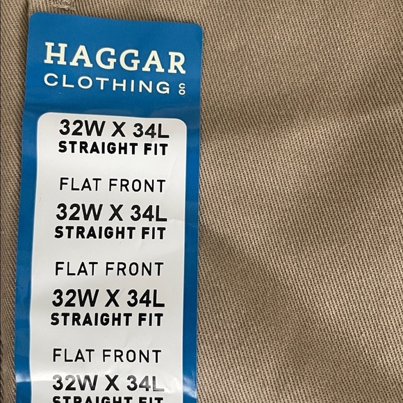 Haggar Men's Straight Fit Khaki Chinos Dress Pants 32W x 34L - NWT - Picture 8 of 9